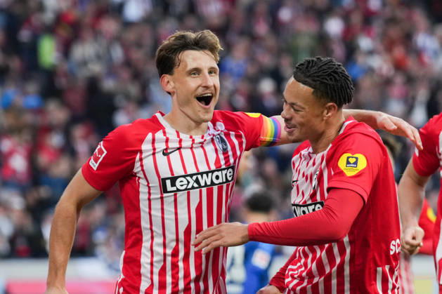 1. Bundesliga: SC Freiburg vs FC Schalke 04, 11.10.2026 Torjubel zum 1:0 durch Maximilian Eggestein (SC Freiburg, 8) 1. Bundesliga: SC Freiburg vs FC Schalke 04, Europa-Park-Stadion, 11.10.2026 DFB DFL REGULATIONS PROHIBIT ANY USE OF PHOTOGRAPHS AS IMAGE SEQUENCES AND OR QUASI-VIDEO. Copyright: xBEAUTIFULxSPORTS Boscox