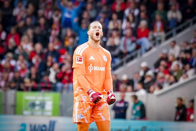 Deutschland: Fußball Bundesliga 2026 - 2027, 5. Spieltag - SC Freiburg - FC Schalke 04 - Europa-Park-Stadion (Freiburg): Loris Karius (FC Schalke 04, 1) Freude, Emotionen, Jubel, Geste, Gestik, Mimik, Gesichtsausdruck, Emotion, Tor und Torjubel Copyright: xJOERANxSTEINSIEKx
