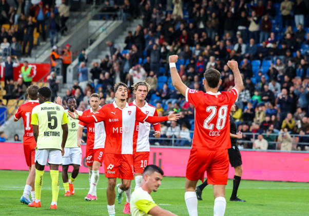 Fussball: Liechtenstein: Brack Super League 2026 2027 - 10. Spieltag, 11.10.2026, 16:30 Uhr - FC Vaduz vs. FC Basel 1893 - Rheinpark Stadion (Vaduz, Liechtenstein); Torjubel 3:0 FC Vaduz Vaduz Rheinparkstadion Vaduz Liechtenstein Copyright: xAmiirxAmedjouax