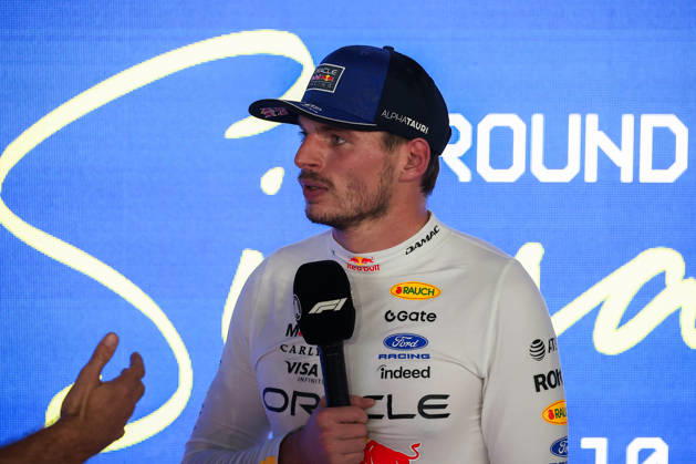 Max Verstappen wins 2026 Formula 1 Singapore Grand Prix SINGAPORE - OCT 11: Red Bull Racing s driver Max Verstappen receives an interview after winning the Formula 1 Singapore Grand Prix at the Marina Bay Street Circuit in Singapore on October 11, 2026. Daniel Ceng Anadolu Singapore Singapore. Editorial use only. Please get in touch for any other usage. Copyright: x2026xAnadoluxDanielxCengx