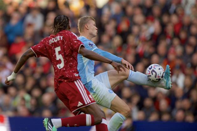 RECORD DATE NOT STATED Football - FA Premier League - Liverpool FC v Manchester City FC LIVERPOOL, ENGLAND - Sunday, October 11, 2026: Manchester City s Erling Haaland during the FA Premier League match between Liverpool FC and Manchester City FC at Anfield. (Photo by David Rawcliffe Propaganda) LIVERPOOL Anfield MERSEYSIDE ENGLAND  Copyright: xDavidxRawcliffex 2026-10-11-Liverpool_v_Man_City-049