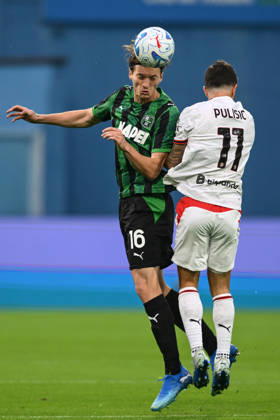 Ec Reggio Emilia 11 10 2026 - campionato di calcio serie A Sassuolo-Milan foto Emanuele Comincicni Image nella foto: Fedde Leysen-Christian Pulisic 