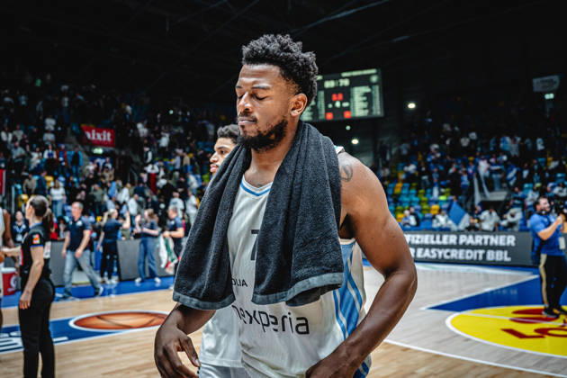 11.10.2026, xhfmx, Basketball easyCredit BBL Bundesliga, Frankfurt Skyliners - Veolia Towers Hamburg Trey Wade (Veolia Towers Hamburg) enttäuscht nach dem Spiel Frankfurt am Main