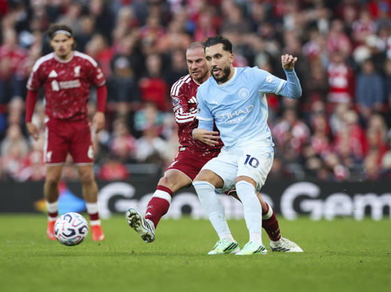 Liverpool v Manchester City, FA Premier League 11.10.26 Liverpool v Manchester City, FA Premier League Bradley Ormesher The Times Rayan Cherki of Manchester City and Alexis Mac Allister of Liverpool  Copyright: xBradleyxOrmesherx NINTCHDBPICT001115018330