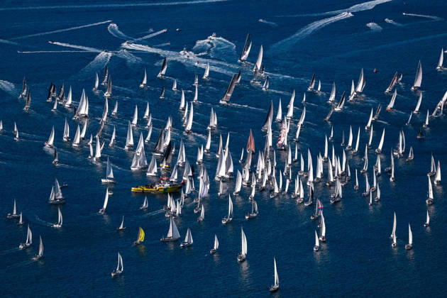 Barcolana 58 Regatta in Trieste TRIESTE, ITALY - OCTOBER 11: An aerial view shows hundreds of sailing boats compete in the Gulf of Trieste during the 58th Barcolana sailing regatta, on October 11, 2026 in Trieste, Italy. A total of 1,885 professional and amateur boats competed in the event, described as the world s largest sailing competition. Furio Benussi won the Barcolana Autumn Cup aboard ARCA SGR with a time of 1 hour, 5 minutes and 9 seconds. Valeria Ferraro Anadolu Trieste Italy. Editorial use only. Please get in touch for any other usage.  Copyright: x2026xAnadoluxValeriaxFerrarox