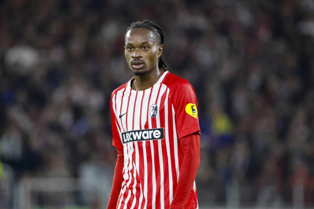 Jordy Makengo (SC Freiburg, 33) , Deutschland, Fussball, 1. Bundesliga, 5.Spieltag, 2026 2027, SC Freiburg vs. FC Schalke 04, 11.10.2026, Freiburg im Breisgau Europa-Park Stadion Deutschland Copyright: xGrantxHubbsx