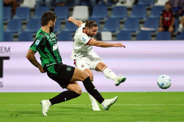 Adrien Rabiot of AC Milan scores the goal of 0-1 during the Serie A 2026 2027 football match between US Sassuolo and AC Milan at Citta del Tricolore stadium in Reggio Emilia (Italy), October 11th, 2026. CesarexPurini