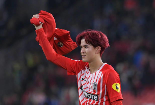11.10.2026, xblx, Fussball 1.Bundesliga, SC Freiburg - FC Schalke 04 v.l. Keisuke Goto (SC Freiburg) (DFL DFB REGULATIONS PROHIBIT ANY USE OF PHOTOGRAPHS as IMAGE SEQUENCES and or QUASI-VIDEO) Freiburg