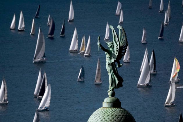Barcolana 58 Regatta in Trieste TRIESTE, ITALY - OCTOBER 11: Victory Lighthouse is see during Barcolana 58 Regatta in Trieste, Italy on October 11, 2026. The 58th edition of the Barcolana sailing regatta took place in the Gulf of Trieste, bringing together 1,885 professional and amateur sailing boats for the world s largest sailing competition. The Barcolana Autumn Cup was won by Furio Benussi aboard ARCA SGR with a time of 1 hour, 5 minutes, and 9 seconds. Valeria Ferraro Anadolu Trieste Italy. Editorial use only. Please get in touch for any other usage.  Copyright: x2026xAnadoluxValeriaxFerrarox