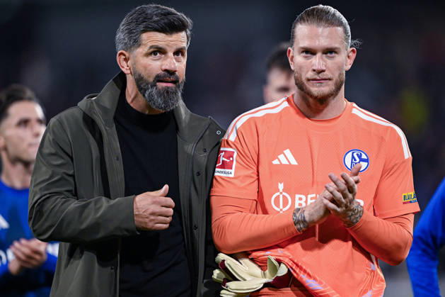 11.10.2026, Fussball, Saison 2026 2027, Bundesliga, SC Freiburg - FC Schalke 04, Die Spieler des FC Schalke 04 sind nach Spielschluss enttäuscht, Trainer Miron Muslic (FC Schalke 04), Torwart Loris Karius (FC Schalke 04) xRHR-FOTO YYx Copyright: KROEGER RHR-FOTOx RHR-FOTO YY