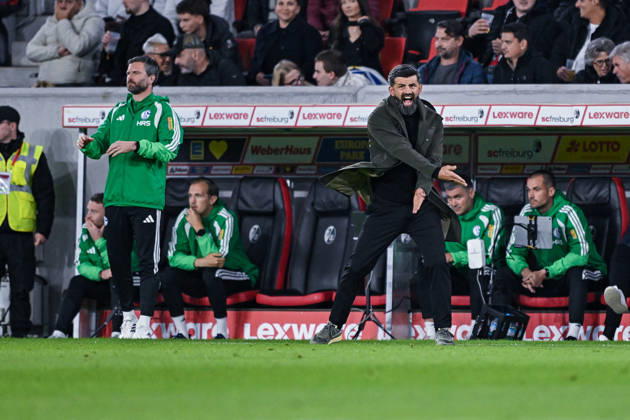 11.10.2026, Fussball, Saison 2026 2027, Bundesliga, SC Freiburg - FC Schalke 04, Trainer Miron Muslic (FC Schalke 04) xRHR-FOTO YYx Copyright: KROEGER RHR-FOTOx RHR-FOTO YY