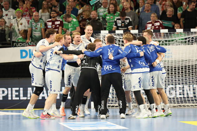 11.10.2026, xBHAx, Handball, Opel HBL, Saison 2026 2027, 1.HBL, Füchse Berlin - TBV Lemgo Lippe, Max-Schmeling-Halle: Lemgoer Siegesjubel Berlin Deutschkand