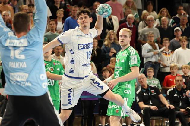 11.10.2026, xBHAx, Handball, Opel HBL, Saison 2026 2027, 1.HBL, Füchse Berlin - TBV Lemgo Lippe, Max-Schmeling-Halle: Levin Wanner (TBV Lemgo Lippe, 18) im Angriff Berlin Deutschkand