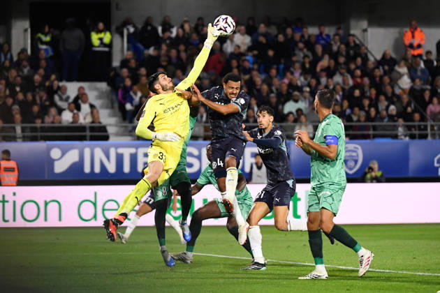 ESTAC Troyes v Olympique de Marseille - Ligue 1 McDonald s 2026 2027 CJ Egan-Riley of Marseille and Patrick Beach of Troyes during Ligue 1 McDonald s match between Troyes and Marseille at Stade de l Aube on October 11, 2026 in Troyes, France. Troyes France  Copyright: xEwenxGavetx 776573381