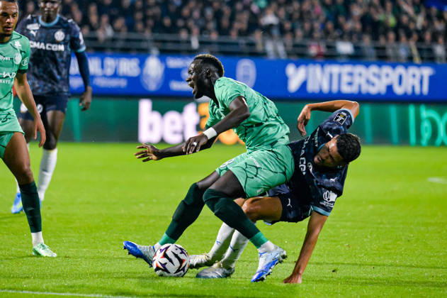 FOOTBALL : ESTAC Troyes vs Olympique de Marseille - Ligue 1 - JournÃ e 6 - 11 10 2026 Mouhamed Diop (ESTAC Troyes) Amine Harit (OM) TroyesFrance  Copyright: xBaptistexAutissierx