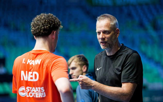 Trinko Keen Mens Coach Netherlands (foto-ms1460) at the 2026 European Table tennis, Tischtennis Championships in Ljubljana LJUBLJANA, SLOVENIA - 12 OCTOBER 2026: Trinko Keen Mens Coach Netherlands (foto-ms1460) in action at the European Table Tennis Championships in Stozice Arena, Ljubljana, Slovenia (Photo by Manfred Schillings) Ljubljana Stozice Arena Lisbon Slovenia