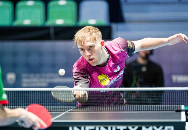 Wim Verdonschot BV Borussia Dortmund Germany (foto-ms1408) at the 2026 European Table tennis, Tischtennis Championships in Ljubljana LJUBLJANA, SLOVENIA - 12 OCTOBER 2026: Wim Verdonschot BV Borussia Dortmund Germany (foto-ms1408) in action at the European Table Tennis Championships in Stozice Arena, Ljubljana, Slovenia (Photo by Manfred Schillings) Ljubljana Stozice Arena Lisbon Slovenia