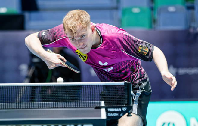 Wim Verdonschot BV Borussia Dortmund Germany (foto-ms1411) at the 2026 European Table tennis, Tischtennis Championships in Ljubljana LJUBLJANA, SLOVENIA - 12 OCTOBER 2026: Wim Verdonschot BV Borussia Dortmund Germany (foto-ms1411) in action at the European Table Tennis Championships in Stozice Arena, Ljubljana, Slovenia (Photo by Manfred Schillings) Ljubljana Stozice Arena Lisbon Slovenia