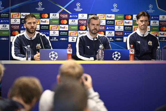 Champions League soccer, Viking vs. Bayern Munich, Stavanger, October 12, 2026. Press conference with Viking coach Bjarte Lunde Aarsheim ahead of the Champions League match between Viking and Bayern Munich. Photo by Carina Johansen, NTB, Stavanger, Norway. EDITORIAL USE ONLY. RESTRICTED USE FOR BETTING. COMCOMPANIES  Copyright: xCarinaxJohansenx xNTBx