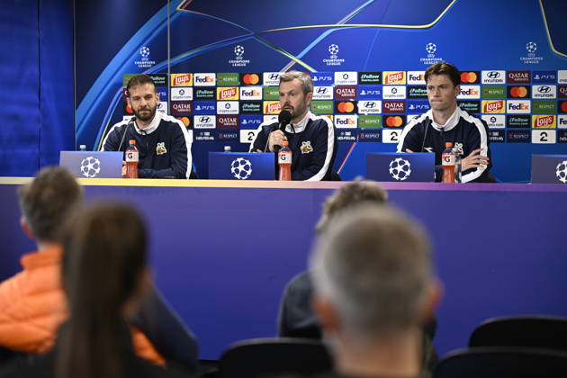 Champions League soccer, Viking vs. Bayern Munich, Stavanger, October 12, 2026. Press conference with Viking coach Bjarte Lunde Aarsheim ahead of the Champions League match between Viking and Bayern Munich. Photo by Carina Johansen, NTB, Stavanger, Norway. EDITORIAL USE ONLY. RESTRICTED USE FOR BETTING COMPANIES. Copyright: xCarinaxJohansenx xNTBx