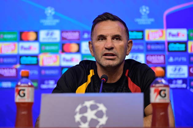 Ahead of Galatasaray v Barcelona - UEFA Champions League ISTANBUL, TURKIYE - OCTOBER 12: Galatasaray head coach Okan Buruk speaks during a press conference, PK, Pressekonferenz at the Kemerburgaz Metin Oktay Training Facilities in Istanbul, Turkiye, on October 12, 2026, ahead of the UEFA Champions League Matchday 2 clash between Galatasaray and Barcelona. Cem Tekkesinoglu Anadolu Istanbul Turkey. Editorial use only. Please get in touch for any other usage.  Copyright: x2026xAnadoluxCemxTekkesinoglux
