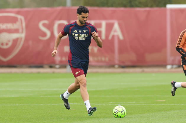 Arsenal Training & Media Conference, Champions League Mikel Merino of Arsenal during the Arsenal training session at the Arsenal FC Training Centre, ahead of UEFA Champions League Matchday 2 v Lille, London Colney, England on 12 October 2026 Credit: Tiego Grenho Every Second Media Editorial use only. All images are copyright Every Second Media Limited. No images may be reproduced without prior permission. Copyright: xIMAGO EveryxSecondxMediax ESM-2214-0025 TiegoxGrenhox xEveryxSecondxMediax