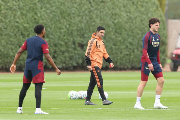 Arsenal Training & Media Conference, Champions League Arsenal Manager Mikel Arteta looks on observers during the Arsenal training session at the Arsenal FC Training Centre, ahead of UEFA Champions League Matchday 2 v Lille, London Colney, England on 12 October 2026 Credit: Tiego Grenho Every Second Media Editorial use only. All images are copyright Every Second Media Limited. No images may be reproduced without prior permission. Copyright: xIMAGO EveryxSecondxMediax ESM-2214-0033 TiegoxGrenhox xEveryxSecondxMediax