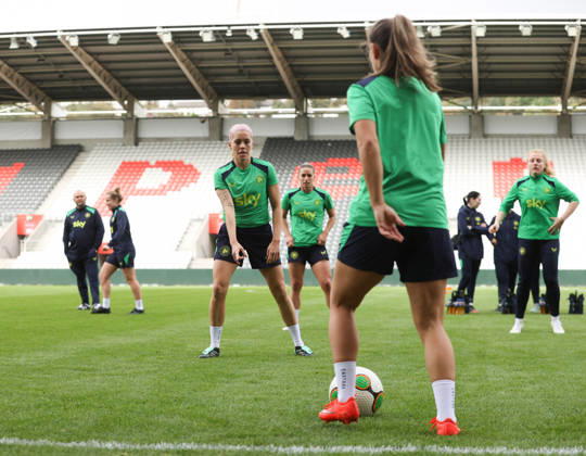 Republic of Ireland WNT Squad Training, SuperValu Pairc UiChaoimh, Cork 12 10 2026 Denise O Sullivan and Chloe Mustaki Denise O Sullivan and Chloe Mustaki 12 10 2026  Copyright: xx ISS_7753