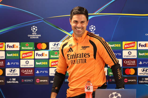 Arsenal Training & Media Conference, Champions League Arsenal Manager, Mikel Arteta during the Arsenal media conference at the Arsenal FC Training Centre, ahead of UEFA Champions League Matchday 2 v Lille, London Colney, England on 12 October 2026 Credit: Tiego Grenho Every Second Media Editorial use only. All images are copyright Every Second Media Limited. No images may be reproduced without prior permission. Copyright: xIMAGO EveryxSecondxMediax ESM-2214-0045 TiegoxGrenhox xEveryxSecondxMediax