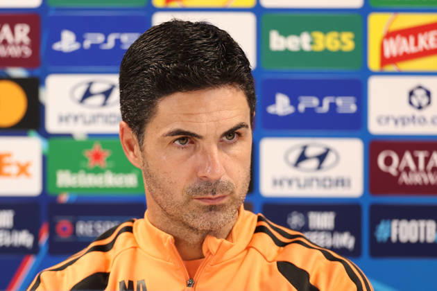 Arsenal Training & Media Conference, Champions League Arsenal Manager, Mikel Arteta during the Arsenal media conference at the Arsenal FC Training Centre, ahead of UEFA Champions League Matchday 2 v Lille, London Colney, England on 12 October 2026 Credit: Tiego Grenho Every Second Media Editorial use only. All images are copyright Every Second Media Limited. No images may be reproduced without prior permission. Copyright: xIMAGO EveryxSecondxMediax ESM-2214-0050 TiegoxGrenhox xEveryxSecondxMediax
