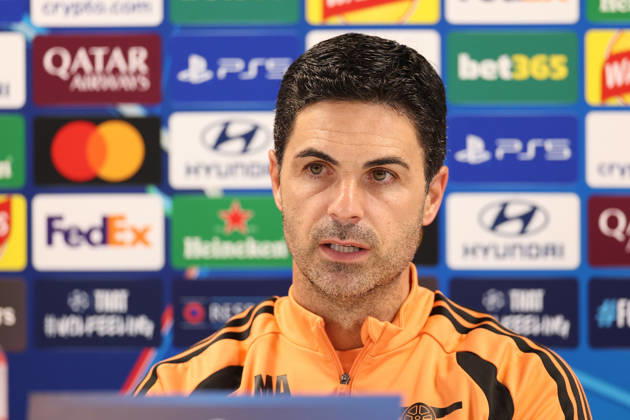 Arsenal Training & Media Conference, Champions League Arsenal Manager, Mikel Arteta during the Arsenal media conference at the Arsenal FC Training Centre, ahead of UEFA Champions League Matchday 2 v Lille, London Colney, England on 12 October 2026 Credit: Tiego Grenho Every Second Media Editorial use only. All images are copyright Every Second Media Limited. No images may be reproduced without prior permission. Copyright: xIMAGO EveryxSecondxMediax ESM-2214-0052 TiegoxGrenhox xEveryxSecondxMediax