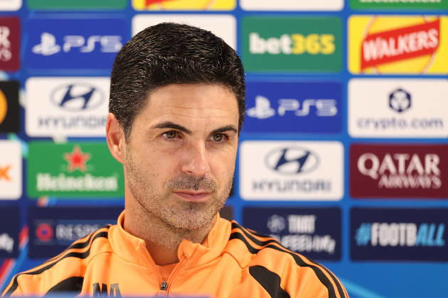 Arsenal Training & Media Conference, Champions League Arsenal Manager, Mikel Arteta during the Arsenal media conference at the Arsenal FC Training Centre, ahead of UEFA Champions League Matchday 2 v Lille, London Colney, England on 12 October 2026 Credit: Tiego Grenho Every Second Media Editorial use only. All images are copyright Every Second Media Limited. No images may be reproduced without prior permission. Copyright: xIMAGO EveryxSecondxMediax ESM-2214-0054 TiegoxGrenhox xEveryxSecondxMediax