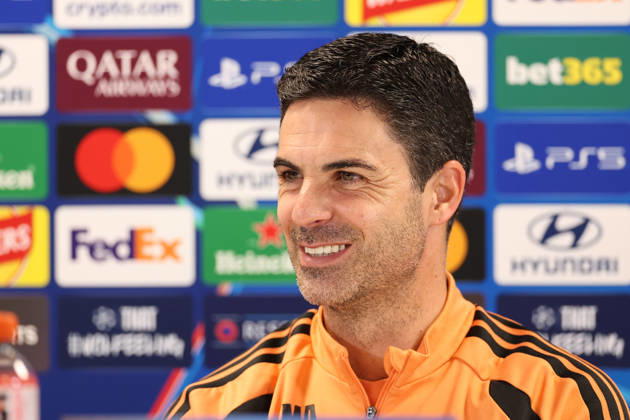 Arsenal Training & Media Conference, Champions League Arsenal Manager, Mikel Arteta smiles during the Arsenal media conference at the Arsenal FC Training Centre, ahead of UEFA Champions League Matchday 2 v Lille, London Colney, England on 12 October 2026 Credit: Tiego Grenho Every Second Media Editorial use only. All images are copyright Every Second Media Limited. No images may be reproduced without prior permission. Copyright: xIMAGO EveryxSecondxMediax ESM-2214-0060 TiegoxGrenhox xEveryxSecondxMediax