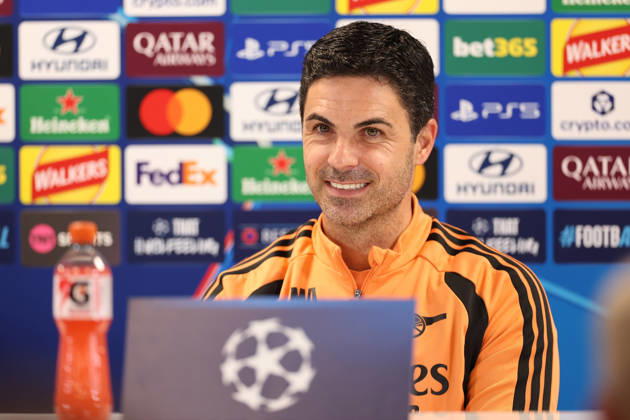Arsenal Training & Media Conference, Champions League Arsenal Manager, Mikel Arteta smiles during the Arsenal media conference at the Arsenal FC Training Centre, ahead of UEFA Champions League Matchday 2 v Lille, London Colney, England on 12 October 2026 Credit: Tiego Grenho Every Second Media Editorial use only. All images are copyright Every Second Media Limited. No images may be reproduced without prior permission. Copyright: xIMAGO EveryxSecondxMediax ESM-2214-0061 TiegoxGrenhox xEveryxSecondxMediax