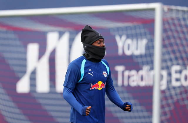 RB Leipzig - Training Champions League Leipzig, 12.10.2026, RB Akademie, UEFA Champions League , RB Leipzig - Abschlusstraining am Vortag von RBLeipzig v. PSV Eindhoven , Im Bild: Johan Bakayoko ( 11, RB Leipzig),