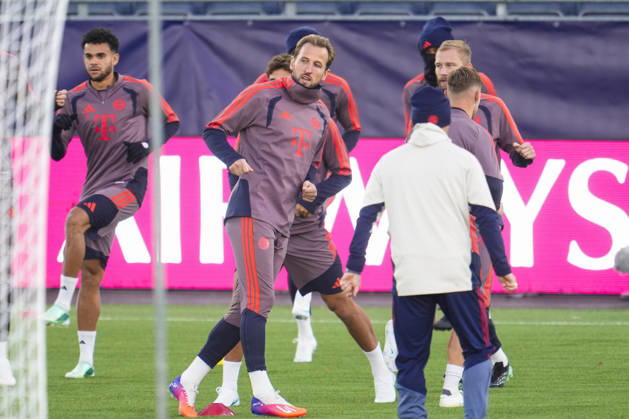 Soccer, Champions League 2026–2027, Viking, Bayern Munich, Stavanger, October 12, 2026: Bayern Munich’s Harry Kane trains at Lyse Arena in Stavanger, the day of the Champions League match between Viking and Bayern Munich. Photo: Lise Aserud, NTB, Stavanger, Norway. EDITORIAL USE ONLY. RESTRICTED USE FOR BETTING COMPANIES Copyright: xLisexAserudxx xNTBx