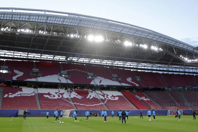 LEIPZIG - PSV Eindhoven squad during a training session ahead of the UEFA Champions League match between RB Leipzig and PSV Eindhoven at the RB Arena on October 12, 2026 in Leipzig, Germany. MAURICE VAN STEEN ANP xVIxANPxSportx xxANPxIVx 572250223 originalFilename: 572250223.jpg