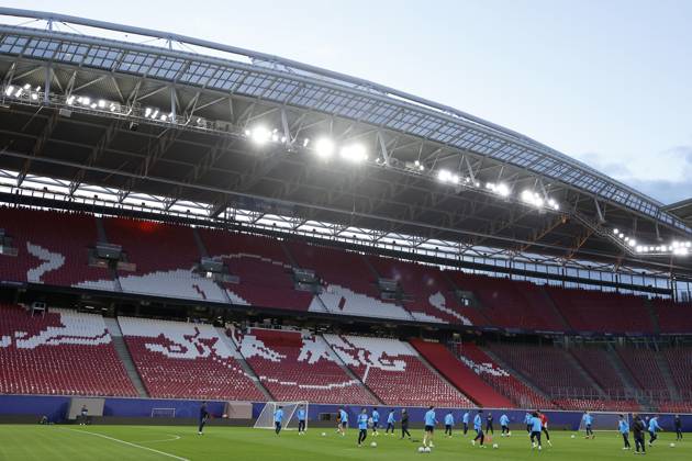LEIPZIG - PSV Eindhoven squad during a training session ahead of the UEFA Champions League match between RB Leipzig and PSV Eindhoven at the RB Arena on October 12, 2026 in Leipzig, Germany. MAURICE VAN STEEN ANP xVIxANPxSportx xxANPxIVx 572250226 originalFilename: 572250226.jpg