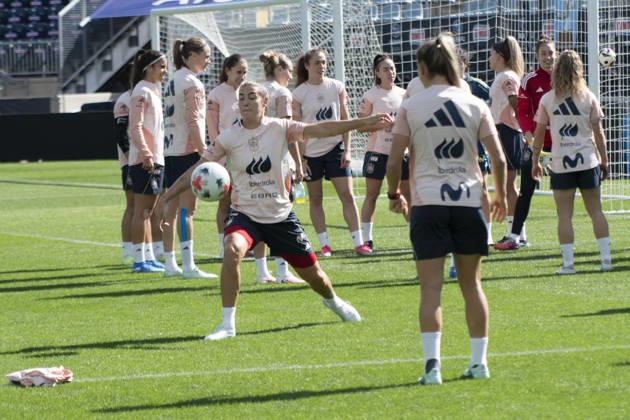 October 12, 2026, Chester, Pennsylvania, United States: SpainÃ¢â‚¬â ¢s national team, Nationalteam ¢â‚¬â ¢s players in action during training before SpainÃ¢â‚¬â ¢s match against the US WomenÃ¢â‚¬â ¢s national team at Subaru Park in Chester PA Chester United States - ZUMArf1_ 20261012_zaf_rf1_017 Copyright: xRickyxFitchettx