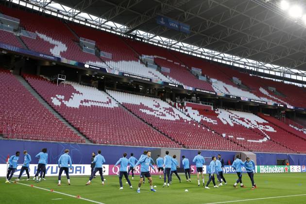 LEIPZIG - (LR) Ivan Perisic of PSV Eindhoven, Sergino Dest of PSV Eindhoven, Lutsharel Geertruida of PSV Eindhoven, Armando Obispo of PSV Eindhoven during a training session ahead of the UEFA Champions League match between RB Leipzig and PSV Eindhoven at the RB Arena on 12 October 2026 in Leipzig, Germany. MAURICE VAN STEEN ANP xVIxANPxSportx xxANPxIVx 572250680 originalFilename: 572250680.jpg