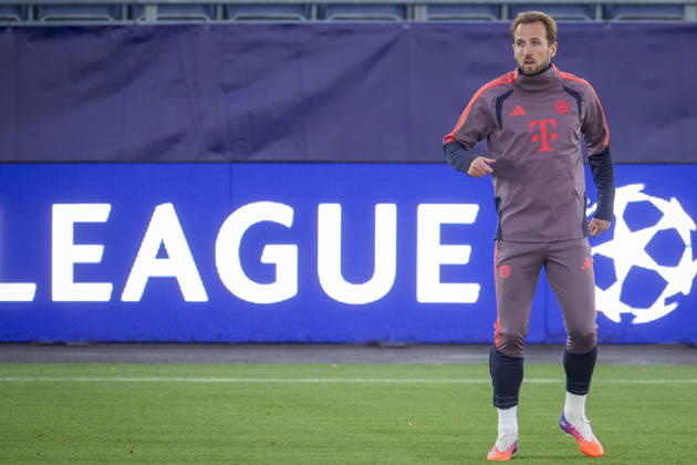 Soccer, Champions League 2026–2027, Viking, Bayern Munich, Stavanger, October 12, 2026: Bayern Munich s Harry Kane trains at Lyse Arena in Stavanger, the day before the Champions League match between Viking and Bayern Munich. Photo: Lise Aserud, NTB, Stavanger, Norway. EDITORIAL USE ONLY. RESTRICTED USE FOR BETTING COMPANIES. Copyright: xLisexAserudx xNTBx