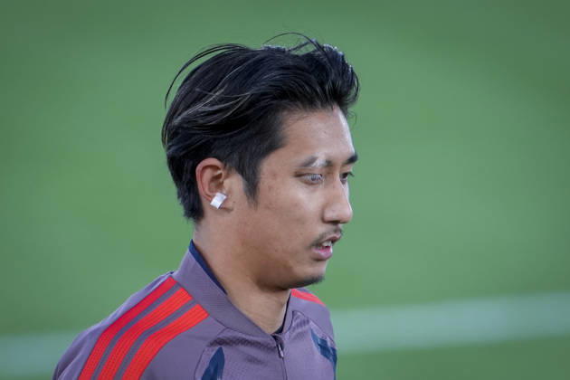 Soccer, Champions League 2026–2027, Viking, Bayern Munich, Stavanger, October 12, 2026: Bayern Munich s Hiroki Ito trains at Lyse Arena in Stavanger, the day before the Champions League match between Viking and Bayern Munich. Photo: Lise Aserud, NTB, Stavanger, Norway. EDITORIAL USE ONLY. RESTRICTED USE FOR BETTING COMPANIES. Copyright: xLisexAserudx xNTBx