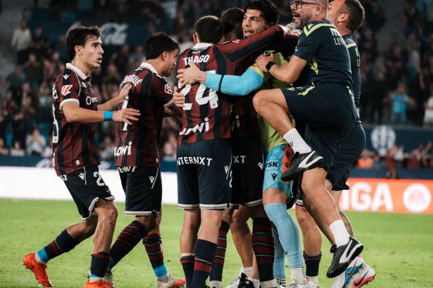 RECORD DATE NOT STATED ESP: LaLiga EA Sports UD Levante v Sevilla FC players of Levante celebrate during LaLiga EA Sports, between UD Levante v Sevilla CF played at Ciudad de Valencia Stadium in Valencia on October 12, 2026 in Spain; Valencia Spain Futbol Copyright: xAgenciaxLOFx
