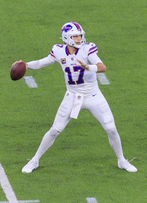 October 12, 2026, Inglewood, California, USA: 17 Josh Allen, QB of the Buffalo Bills during their regular NFL, American Football Herren, USA season game against the Los Angeles Rams on Monday October 12, 2026 at SoFi Stadium in Inglewood, California. ARIANA RUIZ PI Inglewood USA - ZUMAp124 20261012_zaa_p124_021 Copyright: xArianaxRuizx
