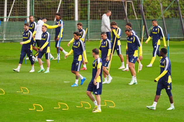 Fenerbahce complete preparations for Aston Villa clash in UEFA Champions League ISTANBUL, TURKIYE - OCTOBER 13: Fenerbahce players take part in a training session at Can Bartu Training Facilities as the team completes preparations for their away match against Aston Villa in the second week of the UEFA Champions League, scheduled for October 14, in Istanbul, Turkiye, on October 13, 2026. Adem Kutucu Anadolu Istanbul Turkey. Editorial use only. Please get in touch for any other usage.  Copyright: x2026xAnadoluxAdemxKutucux
