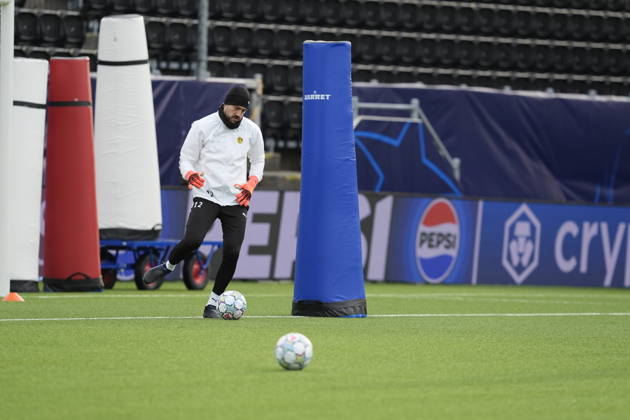 Soccer, Champions League 2026–2027, Bodo Glimt, Borussia Dortmund, Bodo 20261013, Bodo Glimt training at Aspmyra Stadium, the day of the Champions League match between Bodo Glimt and Borussia Dortmund. Photo: Terje Pedersen, NTB, Bodo, Norway. EDITORIAL USE ONLY. RESTRICTED USE FOR BETTING COMPANIES.  Copyright: xTerjexPedersenx xNTBx