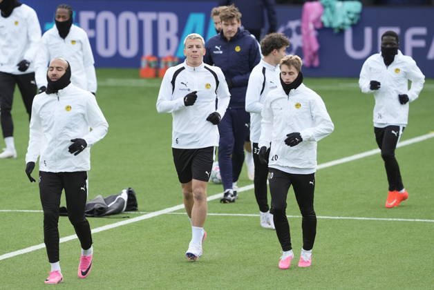Soccer, Champions League 2026–2027, Bodo Glimt, Borussia Dortmund, Bodo 20261013, Bodo Glimt training at Aspmyra Stadium, the day of the Champions League match between Bodo Glimt and Borussia Dortmund. Photo: Terje Pedersen, NTB, Bodo, Norway. EDITORIAL USE ONLY. RESTRICTED USE FOR BETTING COMPANIES.  Copyright: xTerjexPedersenx xNTBx