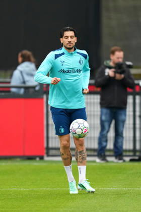 Training Champions League Feyenoord Rotterdam 2026 2027 Rotterdam - Jakub Moder of Feyenoord Rotterdam in action during a training before the Champions League match against Como 1907. The training is set at Trainingscomplex 1908 on 13 October 2026 in Rotterdam, Netherlands. (Hero Images Yannick Verhoeven) Copyright: xYannickxVerhoevenx