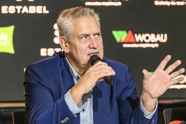 im Bild v.l.: Ulf Steinforth – SES-Promoter, GER, Magdeburg, SES, Erste Pressekonferenz vor der SES-Box-Gala am Samstag, 14. November 2026, Messe Magdeburg, 13.10.2026, Copyright: HMBxMedia UwexKoch