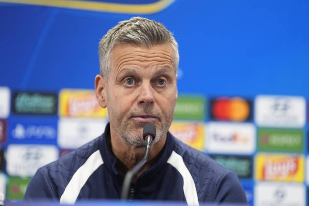 Soccer, Champions League 2026–2027, Bodo Glimt, Borussia Dortmund, Bodo, October 13, 2026: Kjetil Knudsen speaks during Bodo Glimt’s press conference at Aspmyra Stadium, the day of the Champions League match between Bodo Glimt and Borussia Dortmund. Photo: Terje Pedersen, NTB, Bodo, Norway. EDITORIAL USE ONLY. RESTRICTED USE FOR BETTING COMPANIES.  Copyright: xTerjexPedersenx xNTBx